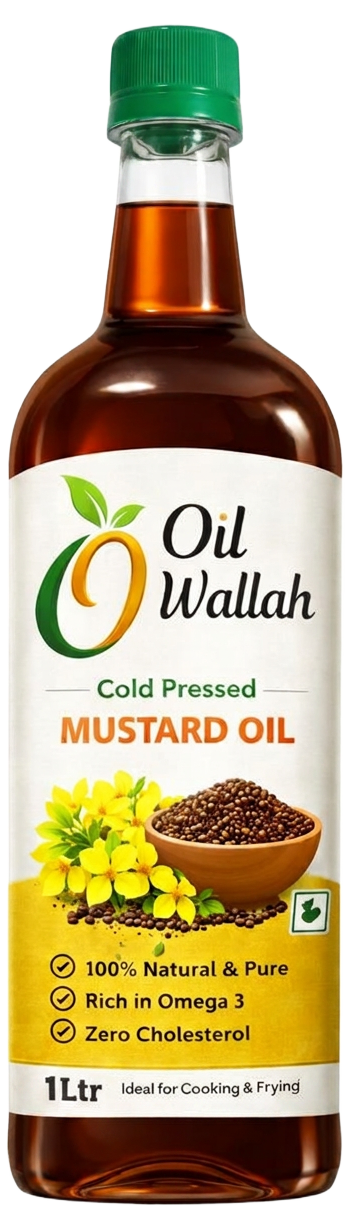 Cold Pressed White Mustard Oil 100% Pure 1 Litre Pack | Oilwallah