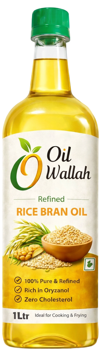 Refined Rice Bran Oil 100% Pure 1 Litre Pack | Oilwallah