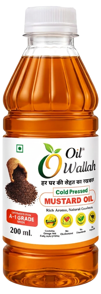 Cold Pressed Mustard Oil 100% Pure 200 ml Pack | Oilwallah
