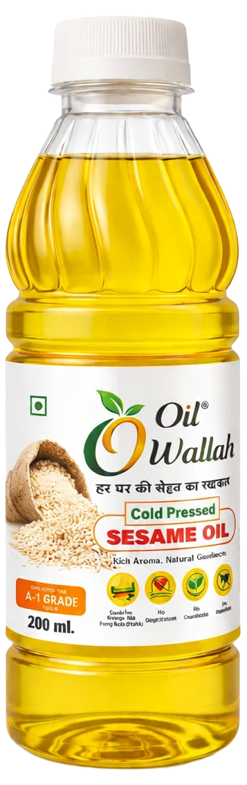 Cold Pressed Sesame Oil 100% Pure 200 ml Pack | Oilwallah