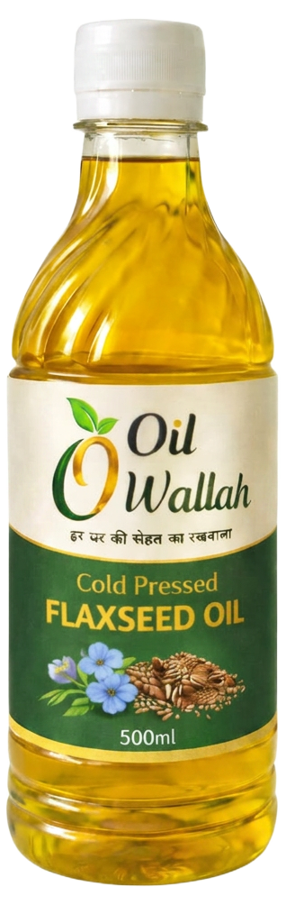 Cold Pressed Flaxseed Oil 100% Pure 500 ml Pack | Oilwallah