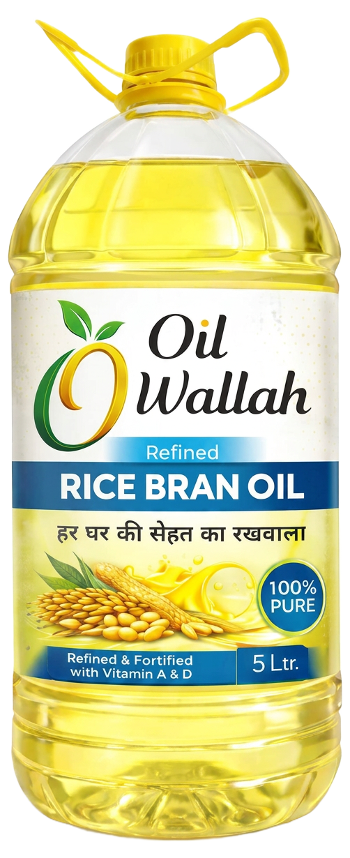 Refined Rice Bran Oil 100% Pure 5 Litre Pack | Oilwallah