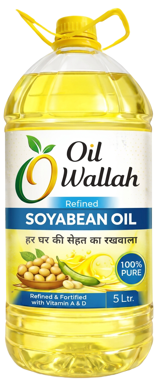 Refined Soyabean Oil 100% Pure 5 Litre Pack | Oilwallah