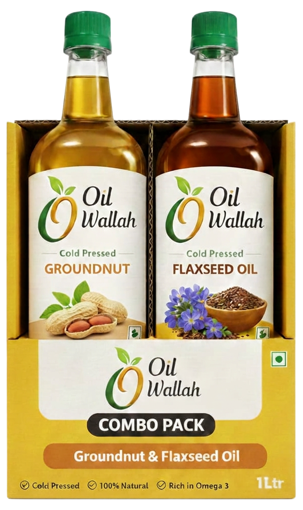 Groundnut & Flaxseed Oil Combo Pack 1L | Oilwallah