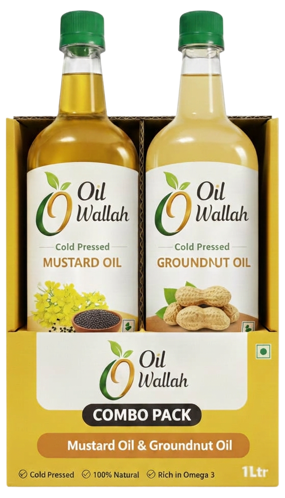 Mustard & Groundnut Oil Combo Pack 1L | Oilwallah