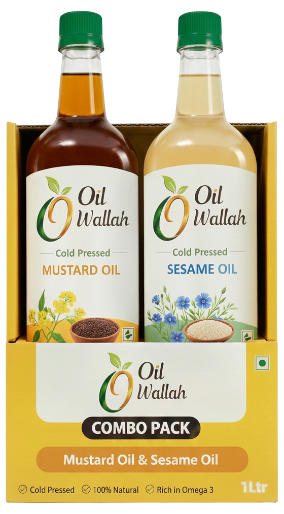 Mustard & Sesame Oil Combo Pack 1L | Oilwallah