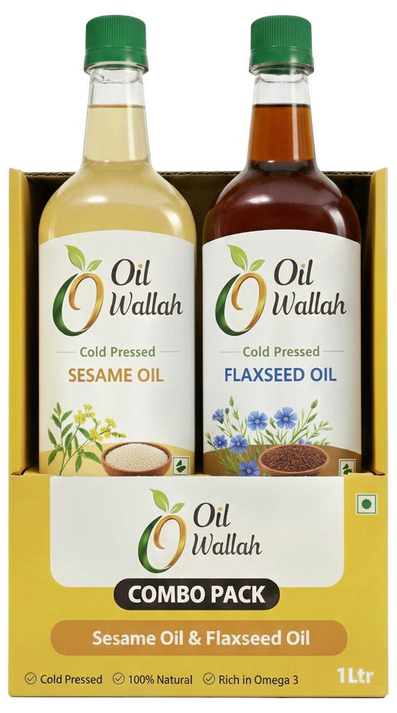 Sesame & Flaxseed Oil Combo Pack 1L | Oilwallah